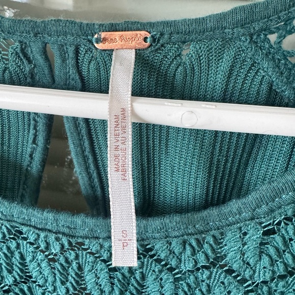 Free People Fire Island Knit Blouse Green Size S - Picture 14 of 14